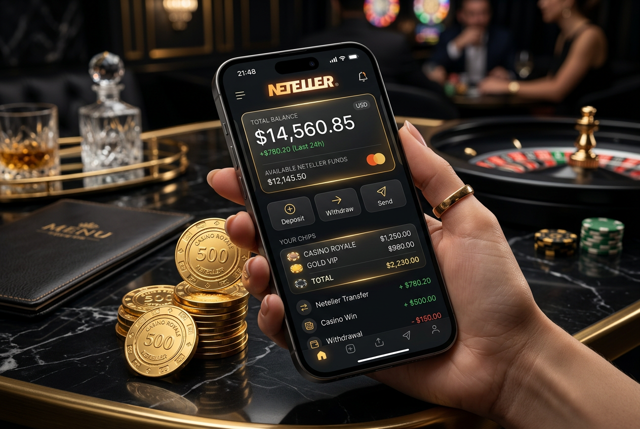 Prémiová správa financí v Neteller casinu přes smartphone